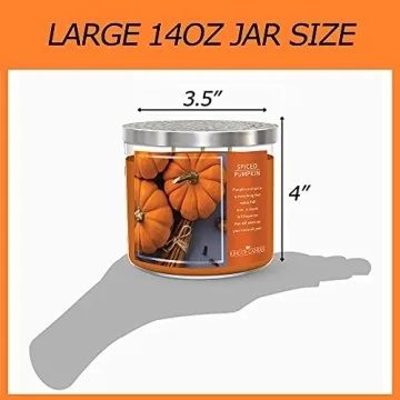 Spiced Pumpkin Candle - Long Lasting, Strong Scented Soy Wax