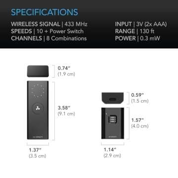 AC Infinity Controller 63, Wireless Remote Controller with 10 Fan Speed Programming, Cooling and Ventilation for CLOUDLINE Airlift CLOUDWAY Fans