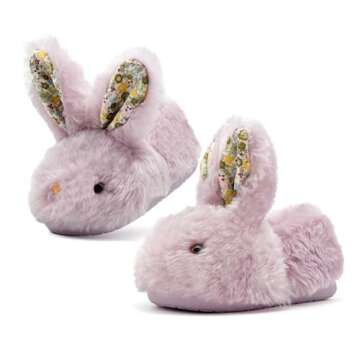 Toddler Slippers Boy and Girl Bunny Slippers Plush Cute Non-Slip Warm Winter Shoes, Suitable for ind...