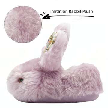 Toddler Slippers Boy and Girl Bunny Slippers Plush Cute Non-Slip Warm Winter Shoes, Suitable for indoor and outdoor Kids Slippers