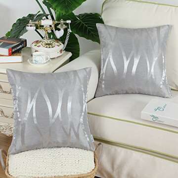 CaliTime Elegant Pack of 2 Throw Pillow Covers 18x18 for Home Decor