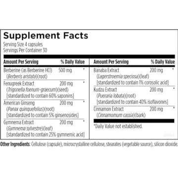 Designs for Health GlucoSupreme Herbal Supplement - Berberine HCl, Banaba, Ginseng + Cinnamon Extract - Vegan, Non-GMO Supplements (120 Capsules)