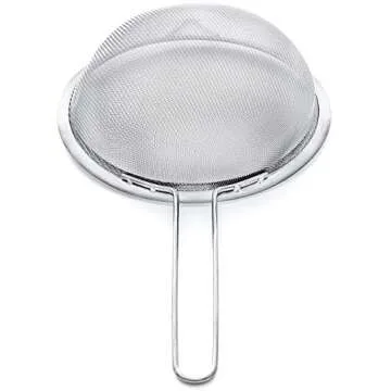 Proto Future Strainer Set Fine Mesh – Premium 304 Stainless Steel (18/8) – 3.3″, 5.5″ and 8″ Sturdy Kitchen Strainers (Silver)