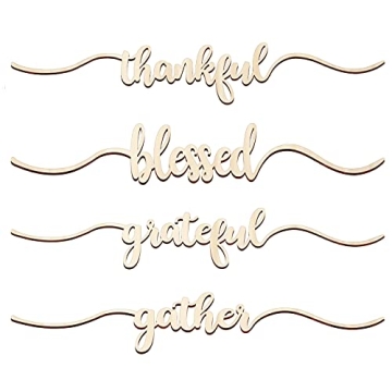 Jetec Thanksgiving Cutout Signs - Elegant Wood Decor for Festivities