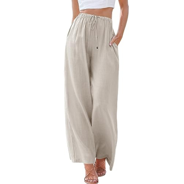 Shop ANRABESS Women's Linen Palazzo Pants - Stylish & Comfortable