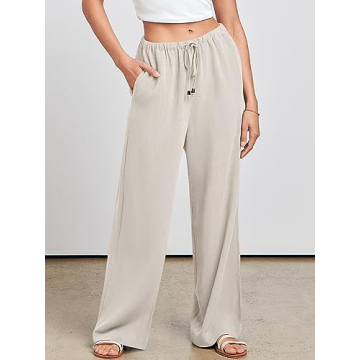 Shop ANRABESS Women's Linen Palazzo Pants - Stylish & Comfortable