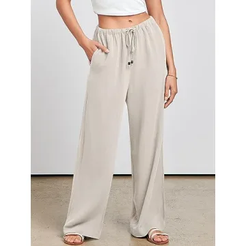 Shop ANRABESS Women's Linen Palazzo Pants - Stylish & Comfortable