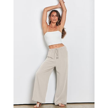 Shop ANRABESS Women's Linen Palazzo Pants - Stylish & Comfortable