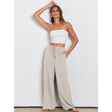 Shop ANRABESS Women's Linen Palazzo Pants - Stylish & Comfortable