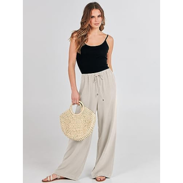 Shop ANRABESS Women's Linen Palazzo Pants - Stylish & Comfortable