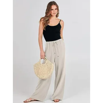 Shop ANRABESS Women's Linen Palazzo Pants - Stylish & Comfortable
