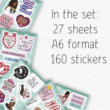 Vision Board Stickers for Black Women - Vision Board Supplies Kit - Positive Quote, Inspiration Stic...