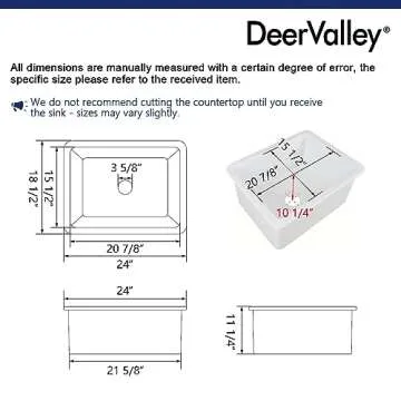 Durable White Fireclay Undermount Kitchen Sink by DeerValley