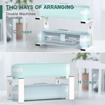 Yumkfoi 𝗬𝘂𝗺𝗸𝗳𝗼𝗶 2-in-1 Stand Legs Compatible with Cricut Maker 3/ Maker/Explore 3/ Explore Air 2, Fully Open and Double Machine Running, Accessories and Tools Organizer for Craft Room