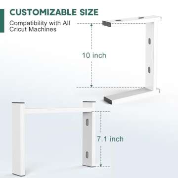 Yumkfoi 𝗬𝘂𝗺𝗸𝗳𝗼𝗶 2-in-1 Stand Legs Compatible with Cricut Maker 3/ Maker/Explore 3/ Explore Air 2, Fully Open and Double Machine Running, Accessories and Tools Organizer for Craft Room