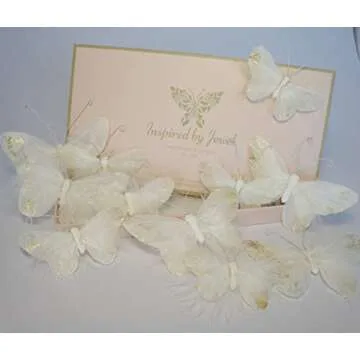 Elegant Butterfly Wall Decorations - 3D Real Feather Decals