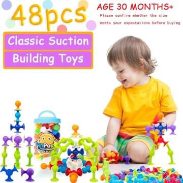 48 Piece Suction Cup Bath Toys for Kids 3+