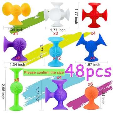 48 Piece Suction Cup Bath Toys for Kids 3+