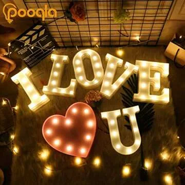 Pooqla LED Marquee Letter Lights for Events and Home