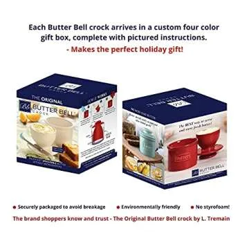 Butter Bell - The Original Butter Bell crock by L Tremain, a Countertop French Ceramic Butter Dish Keeper for Spreadable Butter, Café Matte Collection, Steel Gray