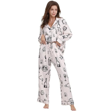 YiNi LuLu Women's Silk Satin Pajamas Set for Luxury Comfort