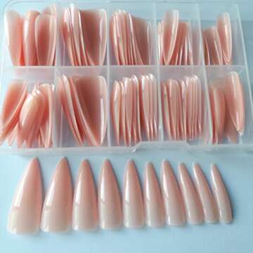 Extra Long Stiletto Glossy Fake Nail 100 PCS Art Tips