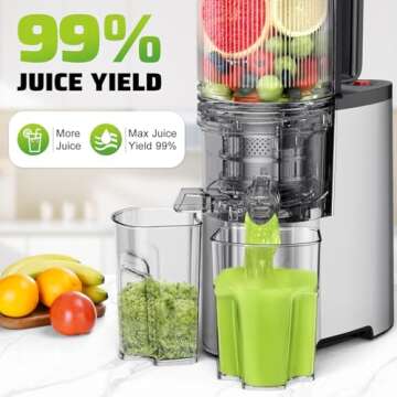 Cold Press Juicer with 5.8" Feed Chute & High Yield