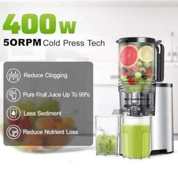 Cold Press Juicer with 5.8" Feed Chute & High Yield