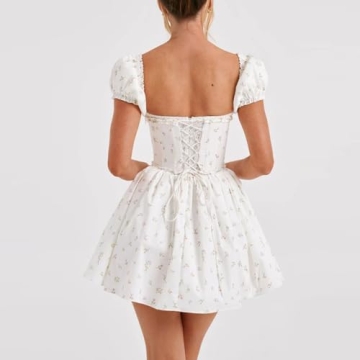 Y2K Vintage Lace White Mini Dress for Summer Events