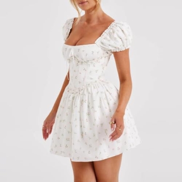 Y2K Vintage Lace White Mini Dress for Summer Events