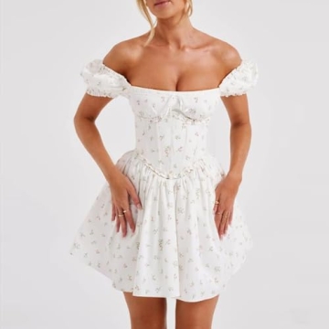 Y2K Vintage Lace White Mini Dress for Summer Events