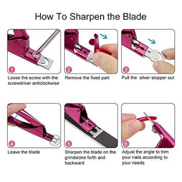 Acrylic Nail Tip Clippers Adjustable Premium Stainless Steel Fake False Artificial Nail Tip Trimmer for Manicure Pedicure Sharp Blade Clip Tools Nail Art Beauty Design DIY