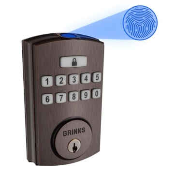 Brinks Fingerprint & Keypad Door Lock - Keyless Entry & Deadbolt