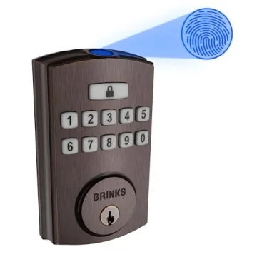 Brinks Fingerprint & Keypad Door Lock - Keyless Entry & Deadbolt