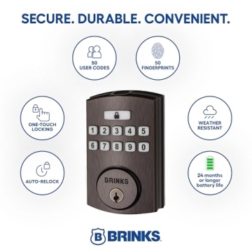 Brinks Fingerprint Keypad Smart Door Lock