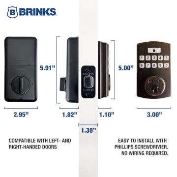 Brinks Fingerprint Keypad Smart Door Lock