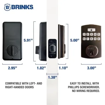 Brinks Fingerprint Keypad Smart Door Lock