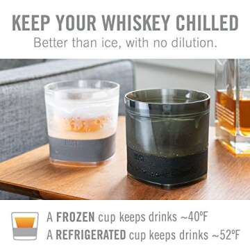 Host Freeze Cooling cups set of 2, Old Fashioned Glass with Silicone band for Bourbon, Scotch, and W...