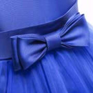 COMISARA Little Girl Dress Kids Wedding Pageant Holiday Prom Tutu Bridesmaid Dresses Size 8T (Navy Blue, 140)