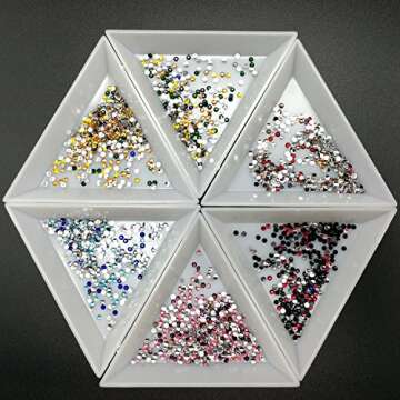 BCQLI 20pcs White Triangle Bead Sorting Trays, Magical Tray for Rhinestones for Flipping Flatback Rhinestones