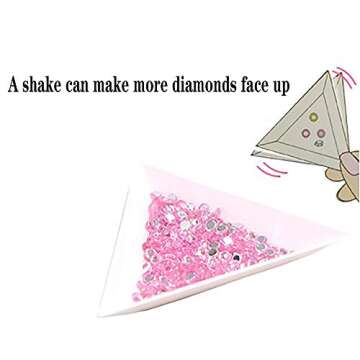 BCQLI 20pcs White Triangle Bead Sorting Trays, Magical Tray for Rhinestones for Flipping Flatback Rhinestones