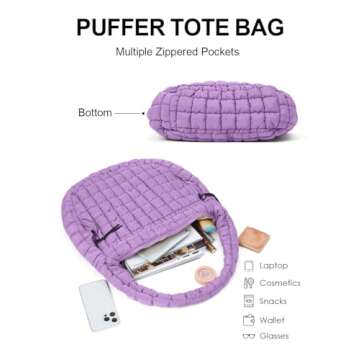 LEXSION Quilted Lightweight Carryall Tote Bag for Women