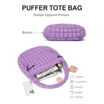 LEXSION Quilted Lightweight Carryall Tote Bag for Women