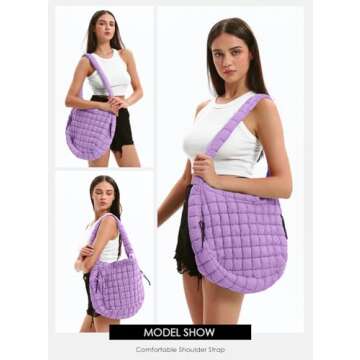 LEXSION Quilted Lightweight Carryall Tote Bag for Women