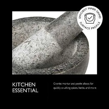 Cole & Mason 5.5-inch Granite Mortar & Pestle - Unpolished Stone Mortar & Pestle for Kitchen - Large Grinding Bowl for Herbs & Spices - 5.5"