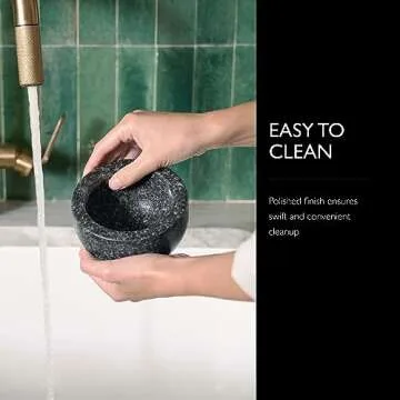 Cole & Mason 5.5-inch Granite Mortar & Pestle - Unpolished Stone Mortar & Pestle for Kitchen - Large Grinding Bowl for Herbs & Spices - 5.5"