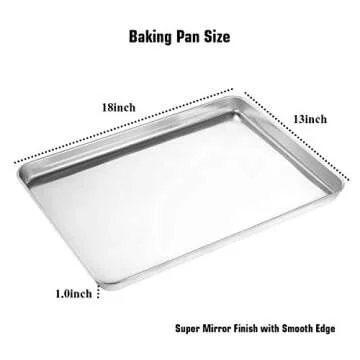 Wildone Baking Sheet & Rack Set [2 Sheets + 2 Racks], Stainless Steel Cookie Pan with Cooling Rack, Size 17.3 x 12.2 x 1 Inch, Non Toxic & Heavy Duty & Easy Clean