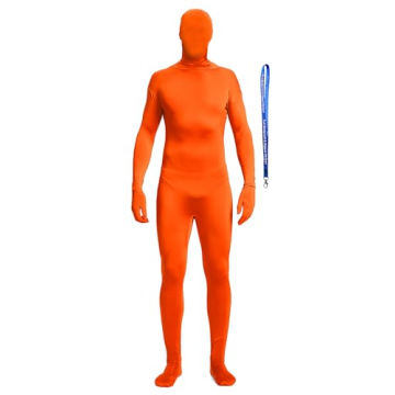 Full Bodysuit With Zipper Helper Spandex Unisex Unitard Tights Suit Zentai Cosplay Costume (Large, O...