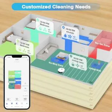 Tikom Robot Vacuum and Mop Combo, LiDAR Navigation, L9000 Robotic Vacuum Cleaner, 4000Pa Suction, 150Mins Max, Smart Mapping, 14 No-go Zones, Good for Pet Hair, Carpet, Hard Floor, White