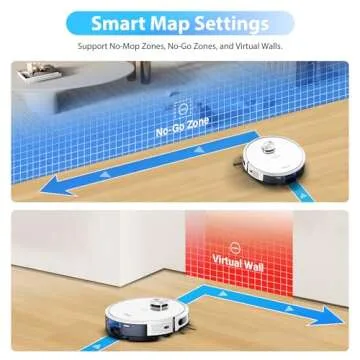 Tikom Robot Vacuum and Mop Combo, LiDAR Navigation, L9000 Robotic Vacuum Cleaner, 4000Pa Suction, 150Mins Max, Smart Mapping, 14 No-go Zones, Good for Pet Hair, Carpet, Hard Floor, White